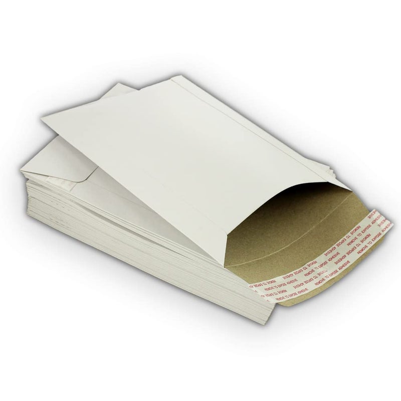 EcoSwift 5 EcoSwift 12.75 x 15 Rigid Photo Mailers Stay Flats White Cardboard Self Seal Envelopes 12.75x15 - Image 2